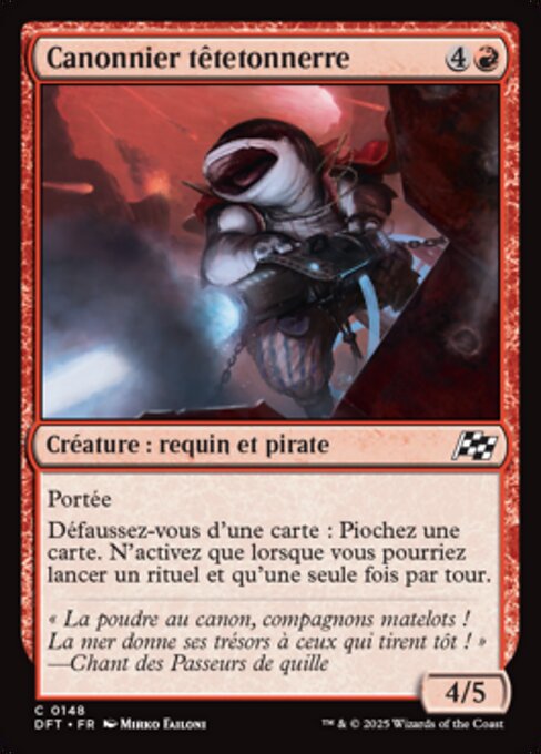 Canonnier têtetonnerre (Thunderhead Gunner) - Aetherdrift (#148) - Illustrated by Mirko Failoni - Magic: The Gathering Card