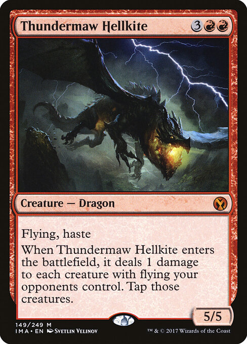 雷口のヘルカイト (Thundermaw Hellkite) - Iconic Masters (#149) - Illustrated by Svetlin Velinov - Magic: The Gathering Card