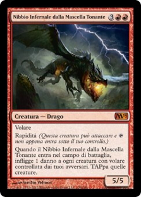 Nibbio Infernale dalla Mascella Tonante (Thundermaw Hellkite) - Magic 2013 (#150) - Illustrated by Svetlin Velinov - Magic: The Gathering Card