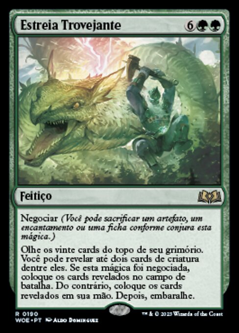 Esordio Tonante (Thunderous Debut) - Wilds of Eldraine (#190) - Illustrated by Aldo Domínguez - Magic: The Gathering Card