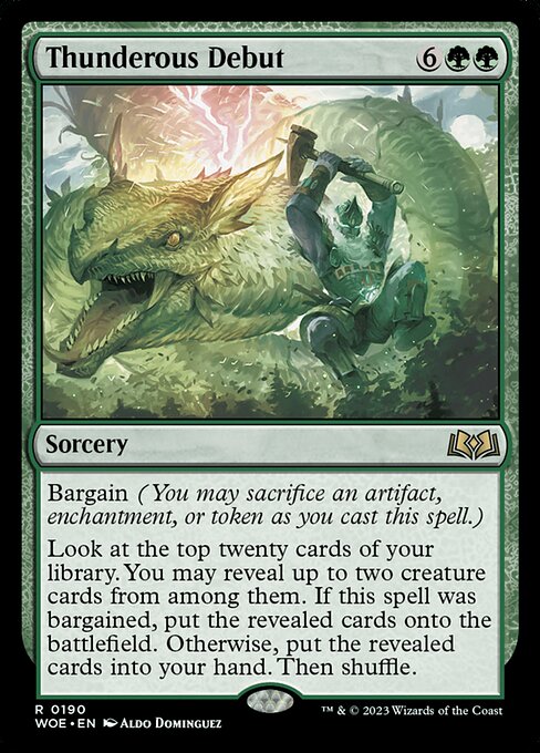 Thunderous Debut - Wilds of Eldraine (#190) - Illustrated by Aldo Domínguez - Magic: The Gathering Card