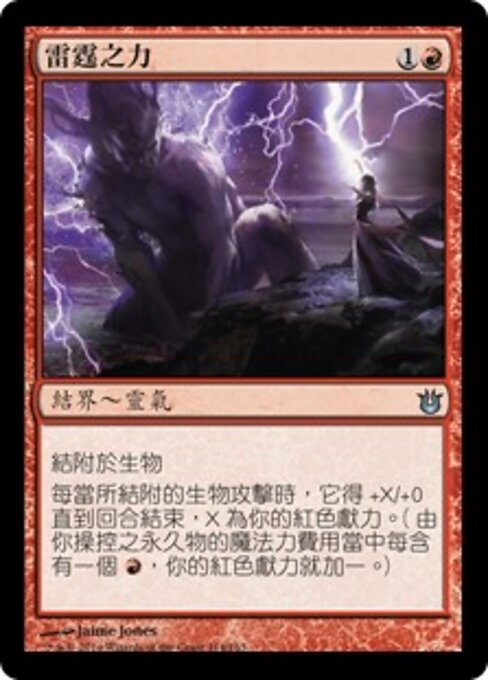 雷霆之力 (Thunderous Might) - Born of the Gods (#114) - Illustrated by Jaime Jones - Magic: The Gathering Card