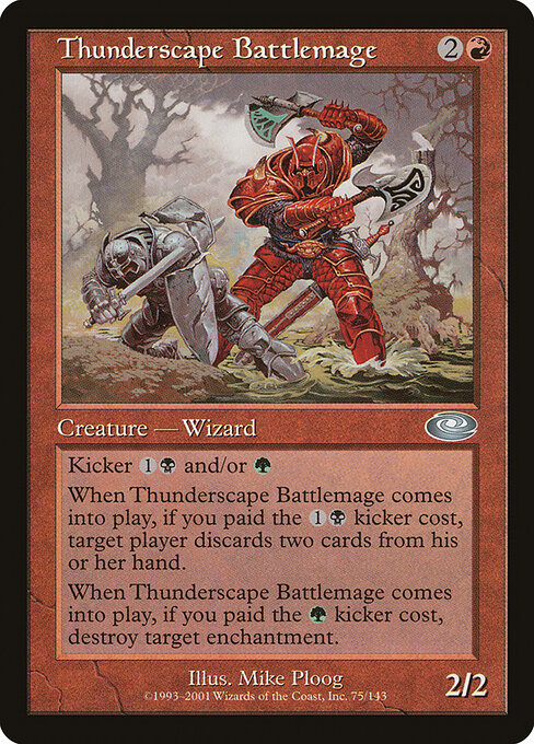 Mago Combattente Tuonologo (Thunderscape Battlemage) - Planeshift (#75) - Illustrated by Mike Ploog - Magic: The Gathering Card