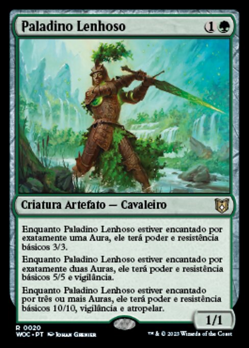 Paladino Lenhoso (Timber Paladin) - Wilds of Eldraine Commander (#20) - Illustrated by Johan Grenier - Magic: The Gathering Card