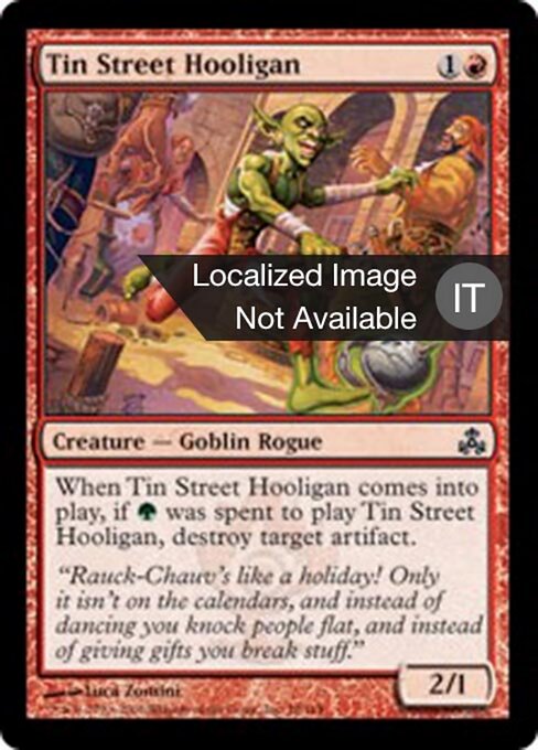 ブリキ通りの悪党 (Tin Street Hooligan) - Guildpact (#78) - Illustrated by Luca Zontini - Magic: The Gathering Card