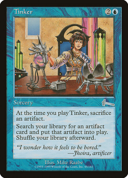 Tinker - Urza's Legacy (#45) - Illustrated by Mike Raabe - Magic: The Gathering Card
