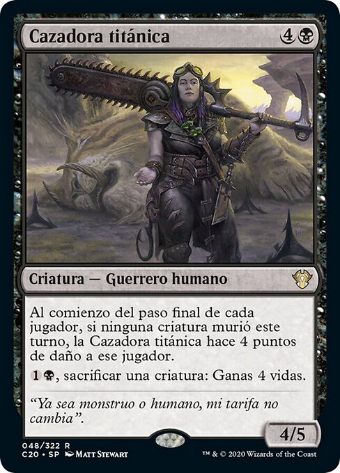 Cazadora titánica (Titan Hunter) - Commander 2020 (#48) - Illustrated by Matt Stewart - Magic: The Gathering Card