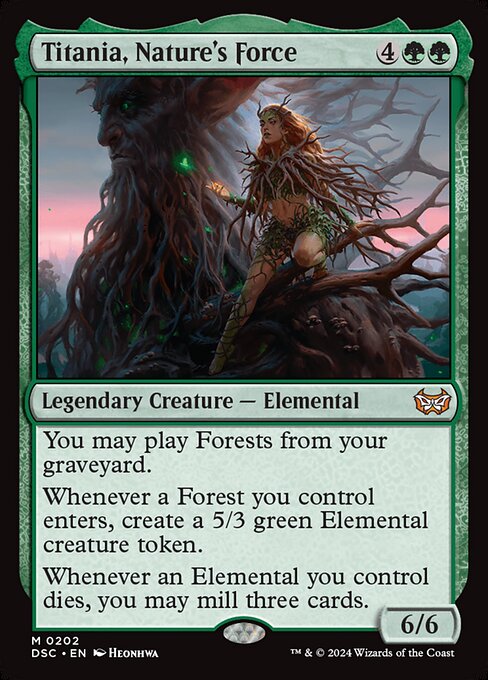 Titania, Nature's Force - Duskmourn: House of Horror Commander Magic card