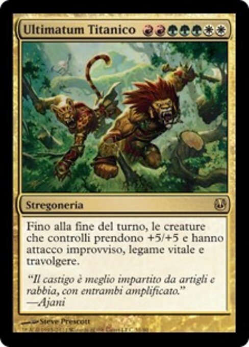 Titanisches Ultimatum (Titanic Ultimatum) - Duel Decks: Ajani vs. Nicol Bolas (#31) - Illustrated by Steve Prescott - Magic: The Gathering Card