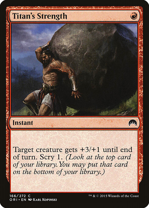 Titanenstärke (Titan's Strength) - Magic Origins (#166) - Illustrated by Karl Kopinski - Magic: The Gathering Card