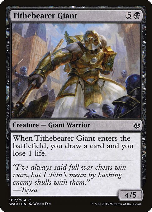 십일조징수자 거인 (Tithebearer Giant) - War of the Spark (#107) - Illustrated by Wisnu Tan - Magic: The Gathering Card