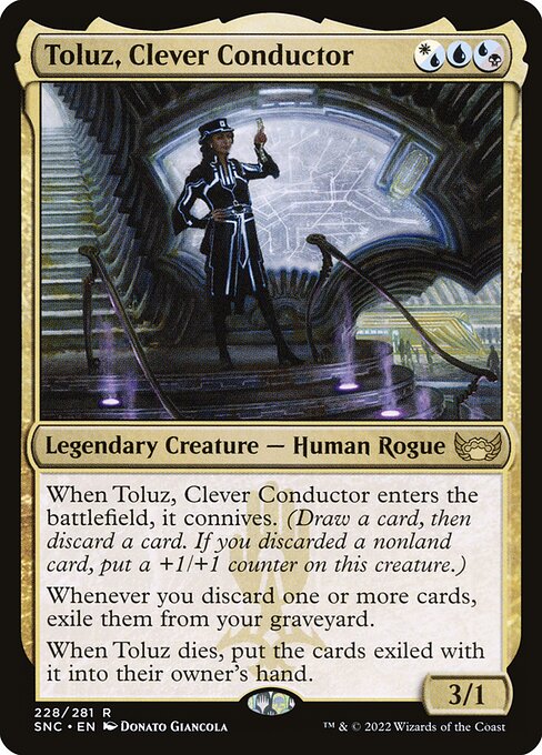 Toluz, Clever Conductor - Streets of New Capenna (#228) - Illustrated by Donato Giancola - Magic: The Gathering Card