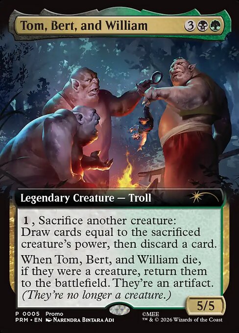 Tom, Hubert et Léon (Tom, Bert, and William) - The Hobbit (#169) - Illustrated by Leonardo Borazio - Magic: The Gathering Card