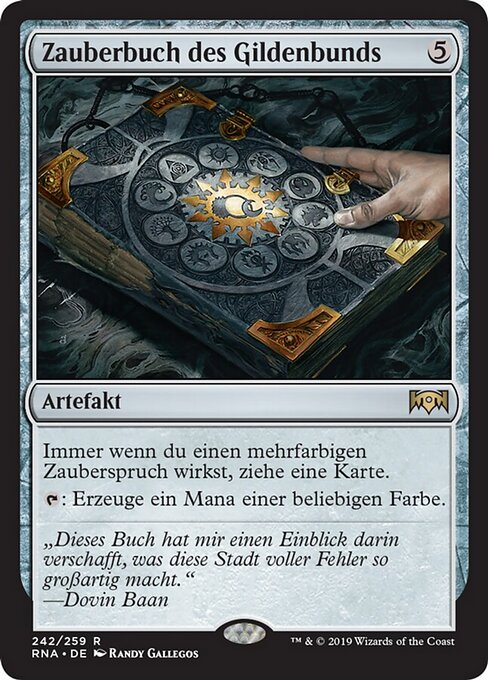 길드팩트의 책 (Tome of the Guildpact) - Ravnica Allegiance (#242) - Illustrated by Randy Gallegos - Magic: The Gathering Card
