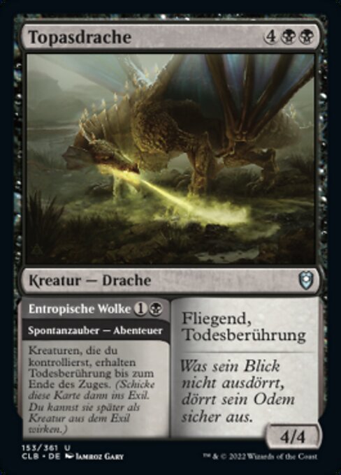Topaz Dragon // Entropic Cloud - Commander Legends: Battle for Baldur's Gate (#153) - Illustrated by Jamroz Gary - Magic: The Gathering Card