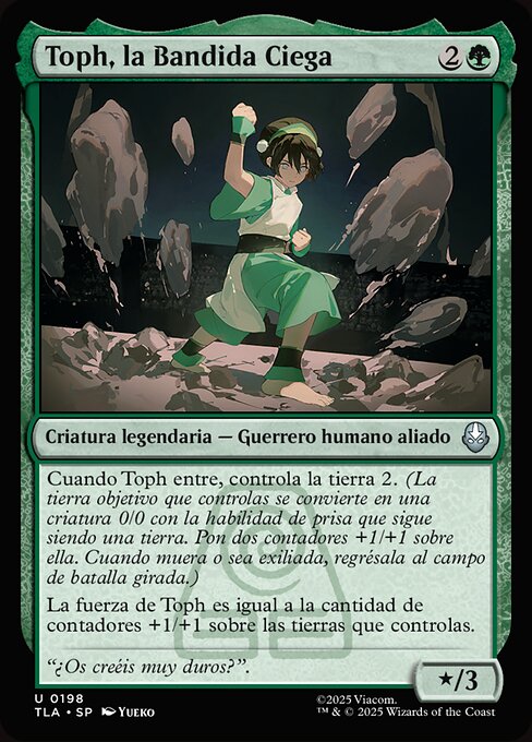 Toph, la Bandita Cieca (Toph, the Blind Bandit) - Avatar: The Last Airbender (#198) - Illustrated by Yueko - Magic: The Gathering Card