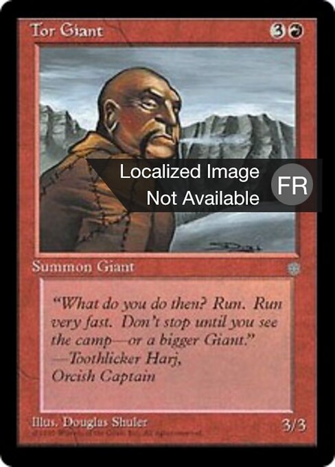 Gigante dos Picos Rochosos (Tor Giant) - Ice Age (#220) - Illustrated by Douglas Shuler - Magic: The Gathering Card