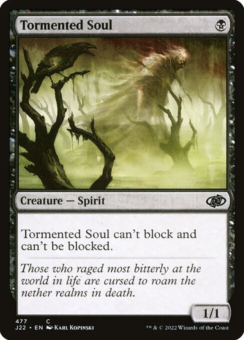 Âme tourmentée (Tormented Soul) - Jumpstart 2022 (#477) - Illustrated by Karl Kopinski - Magic: The Gathering Card