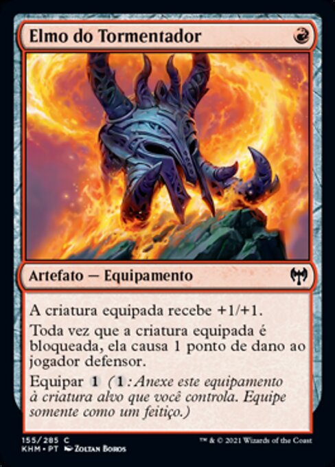 고문자의 투구 (Tormentor's Helm) - Kaldheim (#155) - Illustrated by Zoltan Boros - Magic: The Gathering Card