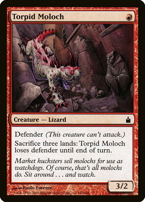 Moloc Intorpidito (Torpid Moloch) - Ravnica: City of Guilds (#147) - Illustrated by Paolo Parente - Magic: The Gathering Card