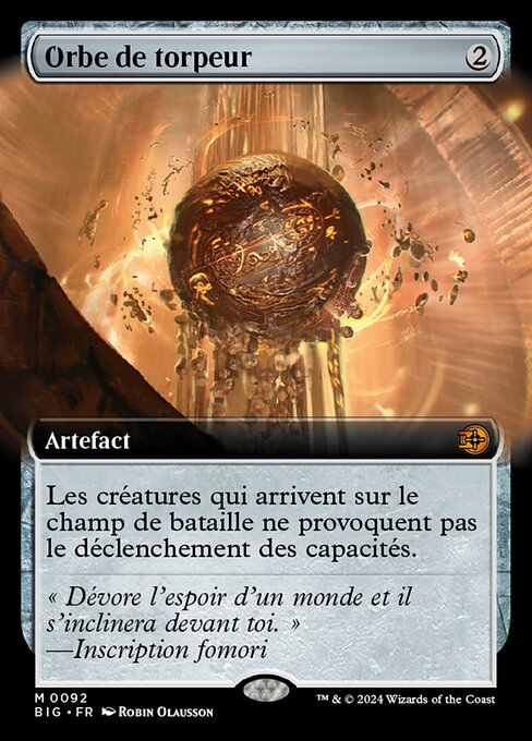 Orbe de torpeur (Torpor Orb) - The Big Score (#92) - Illustrated by Robin Olausson - Magic: The Gathering Card