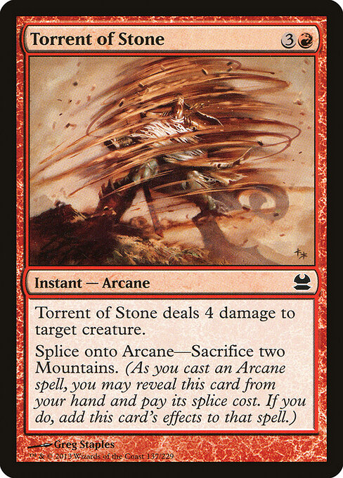 Torrente di Pietre (Torrent of Stone) - Betrayers of Kamigawa (#119) - Illustrated by Greg Staples - Magic: The Gathering Card