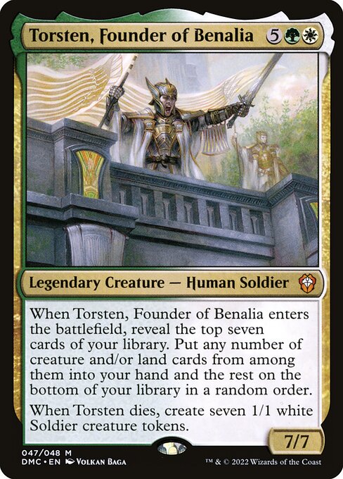 ベナリアの建国者、トルステン (Torsten, Founder of Benalia) - Dominaria United Commander (#47) - Illustrated by Volkan Baǵa - Magic: The Gathering Card
