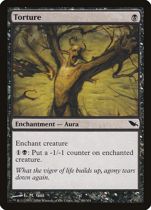 Torture - Shadowmoor (#80) - Illustrated by E. M. Gist - Magic: The Gathering Card