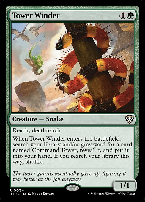 Crotale des tours (Tower Winder) - Outlaws of Thunder Junction Commander (#34) - Illustrated by Kekai Kotaki - Magic: The Gathering Card