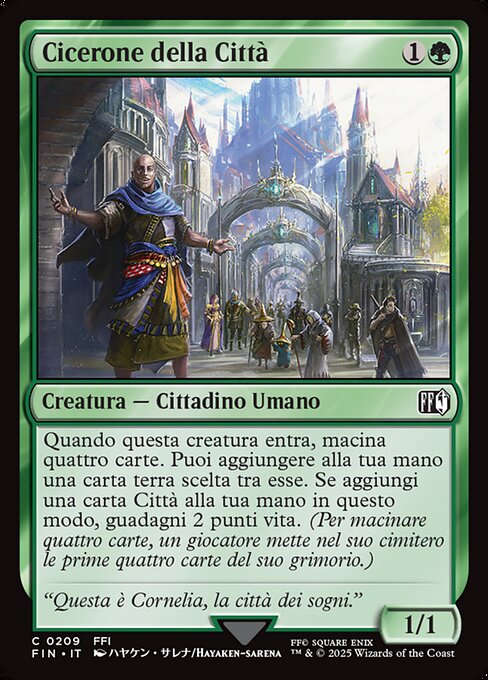 Hôte d'accueil de la ville (Town Greeter) - Final Fantasy (#209) - Illustrated by Hayaken-Sarena - Magic: The Gathering Card