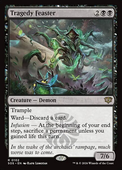 Tragödienfresser (Tragedy Feaster) - Secrets of Strixhaven (#102) - Illustrated by Raph Lomotan - Magic: The Gathering Card