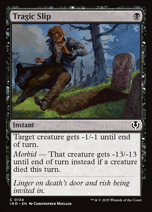 Tragic Slip - Innistrad Remastered (#134) - Illustrated by Christopher Moeller - Magic: The Gathering Card