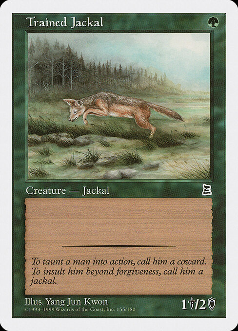 Trained Jackal - Portal Three Kingdoms (#155) - Illustrated by Yang Jun Kwon - Magic: The Gathering Card
