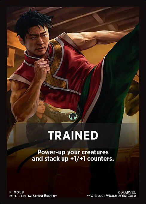 Trained - Marvel Super Heroes Jumpstart Front Cards (#58) - Illustrated by Aleksi Briclot - Magic: The Gathering Card
