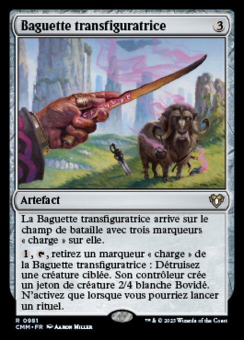 Transmutationsstab (Transmogrifying Wand) - Commander Masters (#981) - Illustrated by Aaron Miller - Magic: The Gathering Card