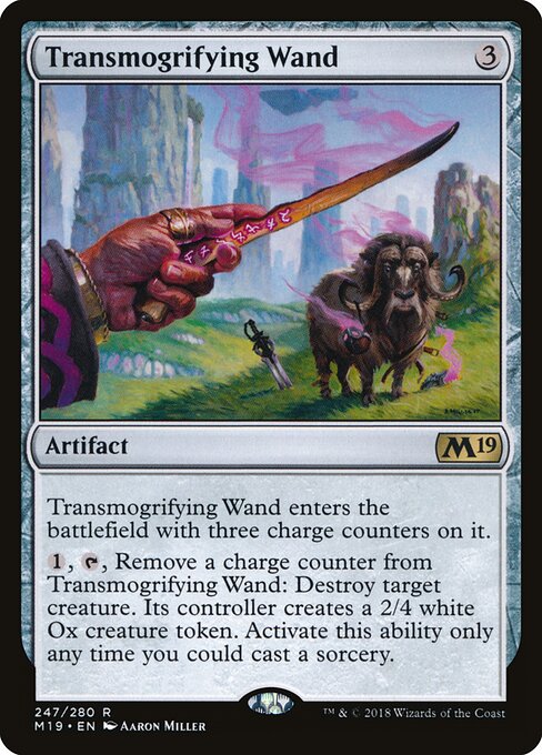 突變法杖 (Transmogrifying Wand) - Core Set 2019 (#247) - Illustrated by Aaron Miller - Magic: The Gathering Card