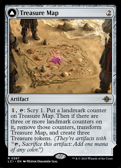 Treasure Map // Treasure Cove - The Lost Caverns of Ixalan (#267) - Illustrated by Néstor Ossandón Leal - Magic: The Gathering Card