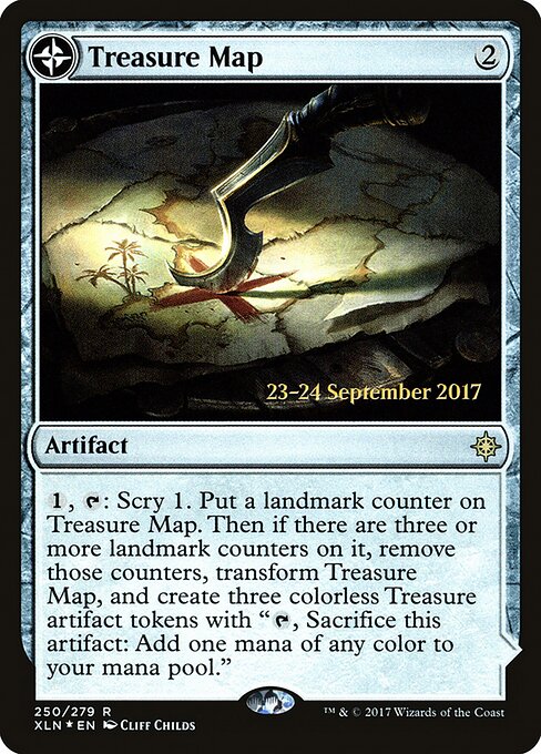 Treasure Map // Treasure Cove - Ixalan (#250) - Illustrated by Cliff Childs - Magic: The Gathering Card