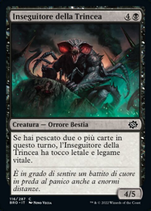Inseguitore della Trincea (Trench Stalker) - The Brothers' War (#116) - Illustrated by Nino Vecia - Magic: The Gathering Card