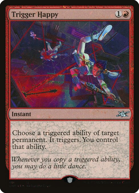 Trigger Happy - Unfinity (#411) - Illustrated by Jamroz Gary - Magic: The Gathering Card