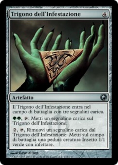 感染の三角護符 (Trigon of Infestation) - Scars of Mirrodin (#214) - Illustrated by Dave Allsop - Magic: The Gathering Card