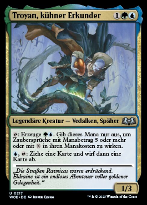 Troyan, kühner Erkunder (Troyan, Gutsy Explorer) - Wilds of Eldraine (#217) - Illustrated by Jesper Ejsing - Magic: The Gathering Card