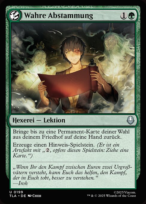 Wahre Abstammung (True Ancestry) - Avatar: The Last Airbender (#199) - Illustrated by Chibi - Magic: The Gathering Card