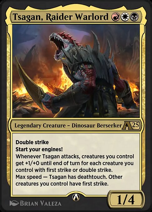 Tsagan, Raider Warlord - Alchemy: Aetherdrift (#27) - Illustrated by Brian Valeza - Magic: The Gathering Card