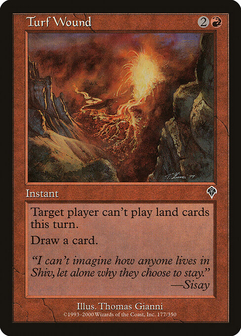 芝地の傷み (Turf Wound) - Invasion (#177) - Illustrated by Thomas Gianni - Magic: The Gathering Card
