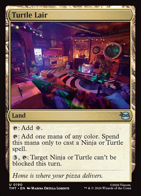 Turtle Lair - Teenage Mutant Ninja Turtles (#190) - Illustrated by Marina Ortega Lorente - Magic: The Gathering Card