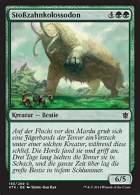 Colossodon à défenses (Tusked Colossodon) - Khans of Tarkir (#155) - Illustrated by Yeong-Hao Han - Magic: The Gathering Card