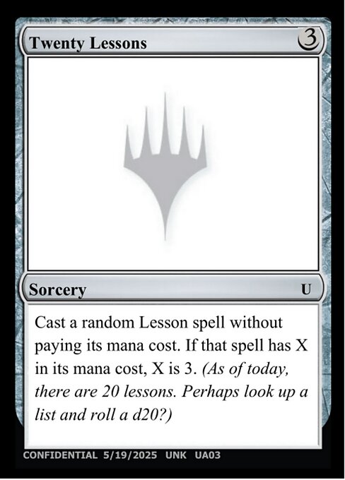Twenty Lessons