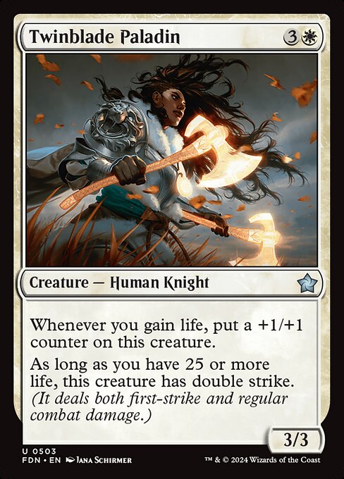 Twinblade Paladin - Foundations (#503) - Illustrated by Jana Schirmer - Magic: The Gathering Card
