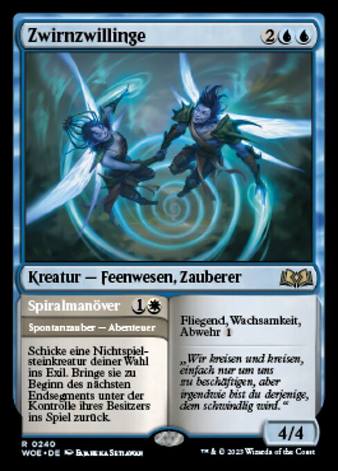Twining Twins // Swift Spiral - Wilds of Eldraine (#240) - Illustrated by Fajareka Setiawan - Magic: The Gathering Card
